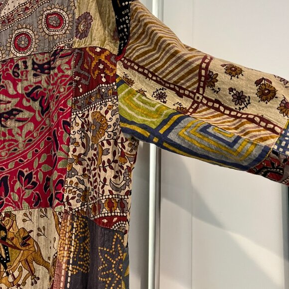 Sacred Threads Boho Patchwork Maxi Duster Coat EUC - Picture 4 of 9